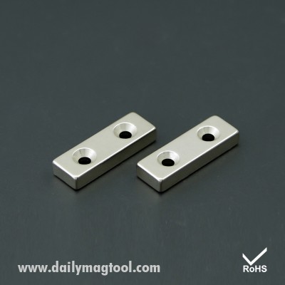 Rare Earth Permanent Sintered NdFeB Block Magnets with Countersunk Hole for motor