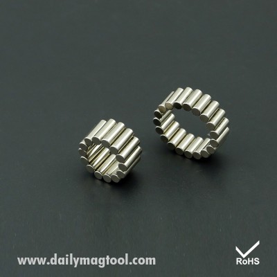 Rare Earth N52 Neodymium Cylinder Magnet with Magnetic Poles on The Sides - Pack of 2  for motor